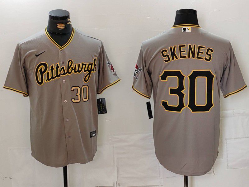 Men Pittsburgh Pirates #30 Skenes Browm Game 2024 Nike MLB Jersey style 8142->detroit tigers->MLB Jersey
